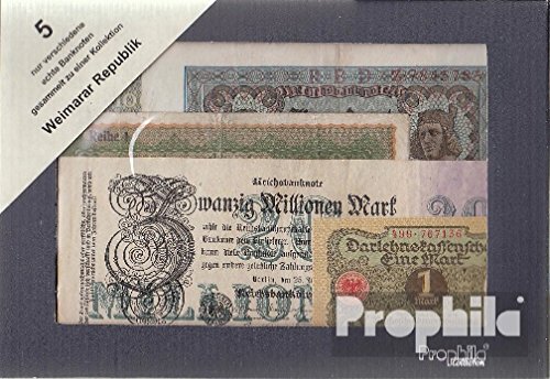 Prophila Collection Deutsches Reich 5 Verschiedene Banknoten Weimarer Republik (Banknoten für Sammler) von Prophila Collection