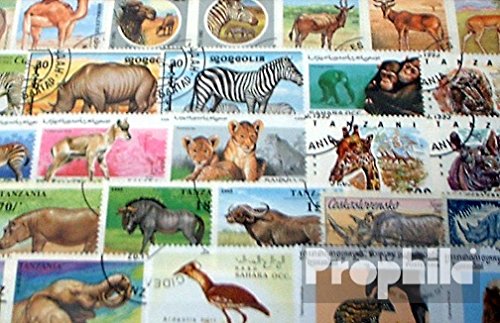 Prophila Collection Afrika 100 Verschiedene Afrikanische Tiere Briefmarken (Briefmarken für Sammler) Sonstige Säugetiere (Affen/Dinos/Elephanten …) von Prophila Collection