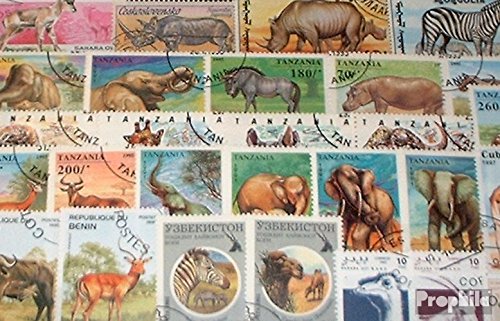 Prophila Collection Afrika 50 Verschiedene Afrikanische Tiere Briefmarken (Briefmarken für Sammler) Sonstige Säugetiere (Affen/Dinos/Elephanten …) von Prophila Collection