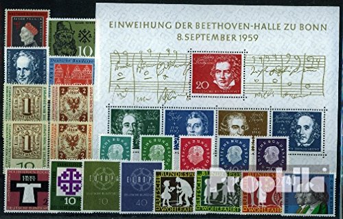 Prophila Collection BRD (BR.Deutschland) 1959 mit 310-311 a und b postfrisch ** MNH kompletter Jahrgang in sauberer Erhaltung (Briefmarken für Sammler) von Prophila Collection