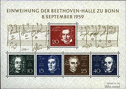 Prophila Collection BRD (BR.Deutschland) Block2 (kompl.Ausg.) FDC Ersttagsbrief 1959 Einweihung der Beethovenhalle in BO (Briefmarken für Sammler) Musik/Tanz von Prophila Collection