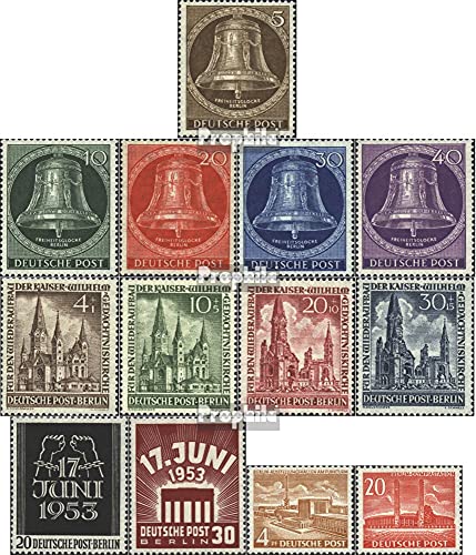 Prophila Collection Berlin (West) 101-113 (kompl.Ausg.) Jahrgang 1953 komplett postfrisch ** MNH 1953 Freiheitsglocke, Gedächtniskirche u (Briefmarken für Sammler) von Prophila Collection