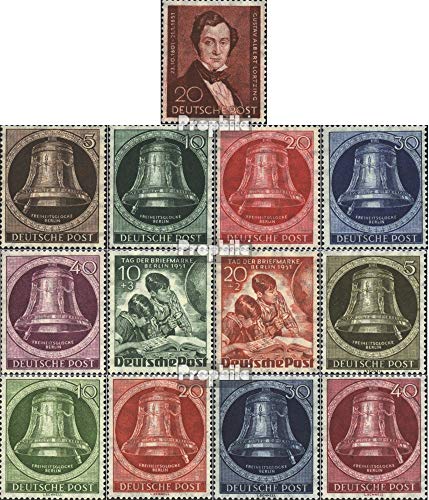 Prophila Collection Berlin (West) 74-86 (kompl.Ausg.) Jahrgang 1951 komplett postfrisch ** MNH 1951 Lortzing, Freiheitsglocke, Philatel (Briefmarken für Sammler) von Prophila Collection