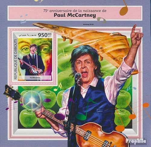 Prophila Collection Dschibuti Block 967 (kompl. Ausg.) postfrisch ** MNH 2017 Paul McCartney (Briefmarken für Sammler) Musik/Tanz von Prophila Collection