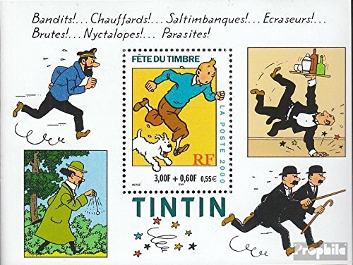 Prophila Collection Frankreich Block22 (kompl.Ausg.) postfrisch ** MNH 2000 Comicfigur Tintin (Briefmarken für Sammler) Comics von Prophila Collection