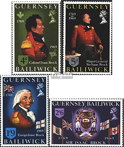 Prophila Collection GB - Guernsey 24-27 (kompl.Ausg.) postfrisch ** MNH 1969 200. Geburtstag Isaac Brock (Briefmarken für Sammler) von Prophila Collection