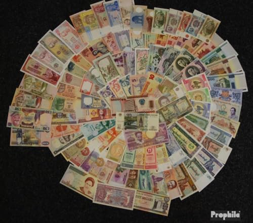 Prophila Collection Geldschein Alle Welt 100 Verschiedene bankfrische Banknoten bankfrisch aus zahlreichen Ländern (Banknoten für Sammler - kein Zahlungsmittel) von Prophila Collection