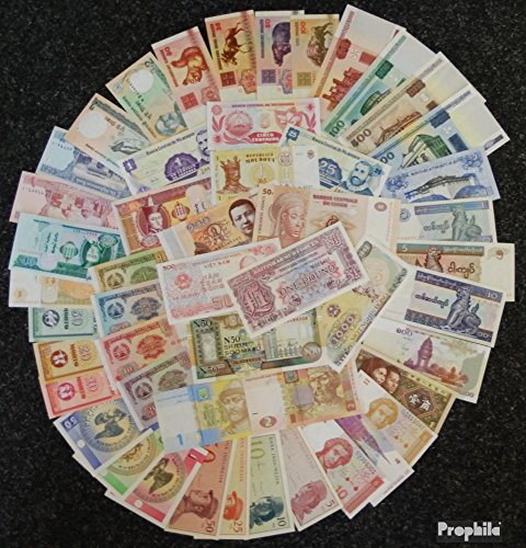 Prophila Collection Geldschein Alle Welt 50 Verschiedene bankfrische Banknoten bankfrisch (Banknoten für Sammler - kein Zahlungsmittel) von Prophila Collection