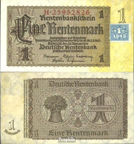 Prophila Collection Geldschein DDR Rosenbg: 330b, Kupon auf Nr. 166b gebraucht (III) 1948 1 DM auf 1 RM (Banknoten für Sammler - kein Zahlungsmittel) von Prophila Collection