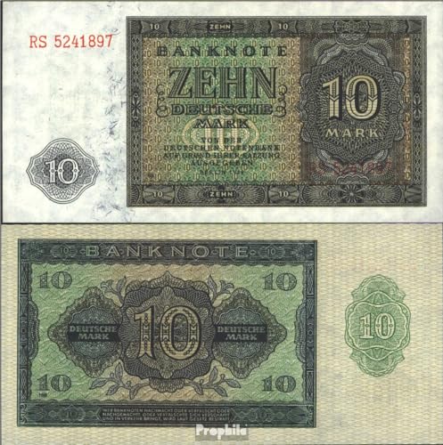 Prophila Collection Geldschein DDR Rosenbg: 343d, KN 7stellig, Davor Zwei Buchstaben, mit Plattennummer bankfrisch 1948 10 Deutsche Mark (Banknoten für Sammler - kein Zahlungsmittel) von Prophila Collection