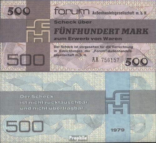 Prophila Collection Geldschein DDR Rosenbg: 373a, Forumscheck zum Erwerb ausländischer Waren bankfrisch 1979 500 Mark (Banknoten für Sammler - kein Zahlungsmittel) von Prophila Collection