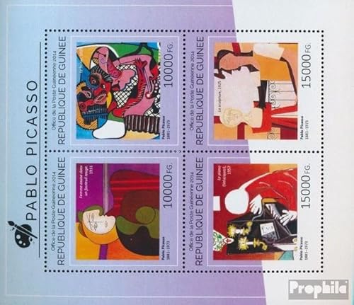 Prophila Collection Guinea 10772-10775 Kleinbogen (kompl. Ausgabe) postfrisch ** MNH 2014 Pablo Picasso (Briefmarken für Sammler) Malerei von Prophila Collection