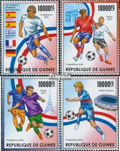 Prophila Collection Guinea 11403-11406 (kompl. Ausgabe) postfrisch ** MNH 2015 Fußball-EM 2016 (Briefmarken für Sammler) Fußball von Prophila Collection