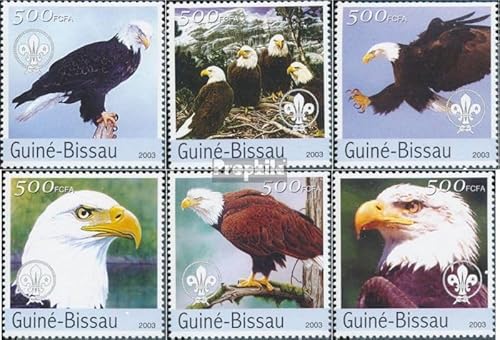 Prophila Collection Guinea-Bissau 2596-2601 (kompl. Ausgabe) postfrisch ** MNH 2003 Adler und Pfadfinder (Briefmarken für Sammler) Vögel von Prophila Collection