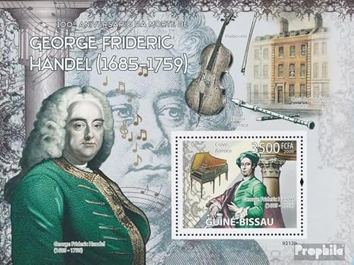 Prophila Collection Guinea-Bissau Block 686 (kompl. Ausgabe) postfrisch ** MNH 2009 Georg Friedrich Händel (Briefmarken für Sammler) Schach von Prophila Collection