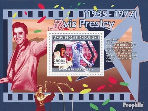 Prophila Collection Guinea Block 1300 (kompl. Ausgabe) postfrisch ** MNH 2007 Elvis beginnt Karriere (Briefmarken für Sammler) Musik/Tanz von Prophila Collection