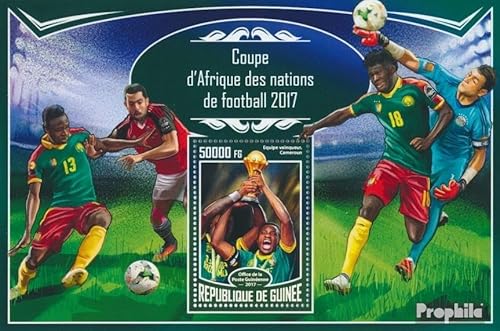 Prophila Collection Guinea Block 2798 (kompl. Ausgabe) postfrisch ** MNH 2017 Afrika-Cup (Briefmarken für Sammler) Fußball von Prophila Collection