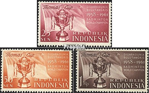 Prophila Collection Indonesien 221-223 (kompl.Ausg.) postfrisch ** MNH 1958 Sieg bei Badminton-WM (Briefmarken für Sammler) Ballspiele ohne Fußball (Basketball/Handball/Baseball …) von Prophila Collection