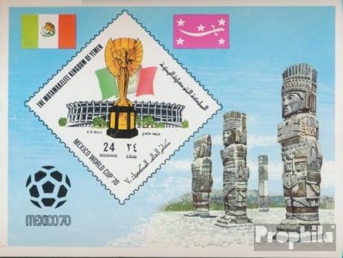 Prophila Collection Jemen (Königreich) Block191 (kompl.Ausg.) postfrisch ** MNH 1970 Fußball-WM, Mexiko (Briefmarken für Sammler) Fußball von Prophila Collection