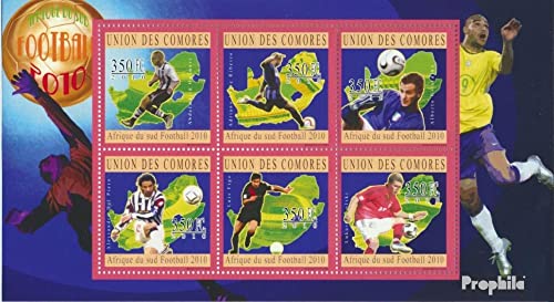 Prophila Collection Komoren 2851-2856 Kleinbogen (kompl. Ausg.) postfrisch ** MNH 2010 Fußball-WM in Südafrika (Briefmarken für Sammler) Fußball von Prophila Collection