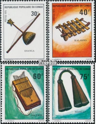 Prophila Collection Kongo (Brazzaville) 481-484 (kompl.Ausg.) postfrisch ** MNH 1975 Einheimische Musikinstrumente (Briefmarken für Sammler) Musik/Tanz von Prophila Collection