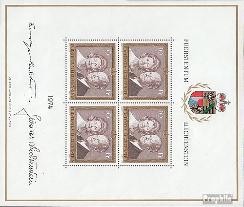 Prophila Collection Liechtenstein 614II Klb Kleinbogen (kompl.Ausg.) Papier weiß floureszierend postfrisch ** MNH 1992 Fuerstenpaar (Briefmarken für Sammler) von Prophila Collection