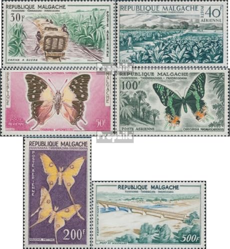 Prophila Collection Madagaskar 455-460 (kompl.Ausg.) postfrisch ** MNH 1960 Flugpost (Briefmarken für Sammler) Schmetterlinge von Prophila Collection