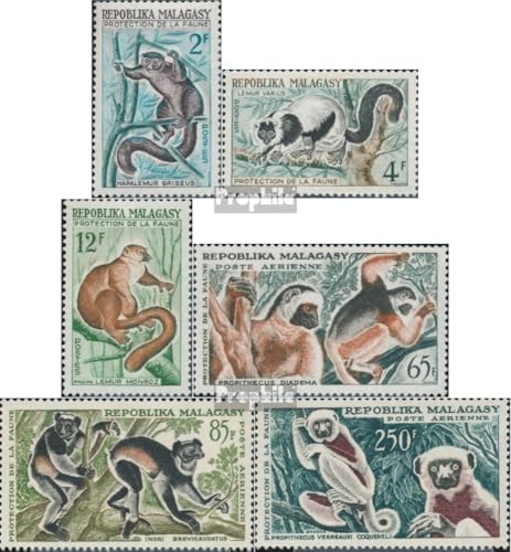 Prophila Collection Madagaskar 467-472 (kompl.Ausg.) Jahrgang 1961 komplett postfrisch ** MNH 1961 Halbaffen (Briefmarken für Sammler) Sonstige Säugetiere (Affen/Dinos/Elephanten …) von Prophila Collection