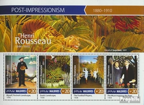 Prophila Collection Malediven 5649-5652 Kleinbogen (kompl. Ausg.) postfrisch ** MNH 2015 Henri Rousseau (Briefmarken für Sammler) Malerei von Prophila Collection