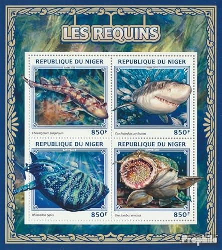 Prophila Collection Niger 4482-4485 Kleinbogen (kompl. Ausg.) postfrisch ** MNH 2016 Haie (Briefmarken für Sammler) Wassertiere von Prophila Collection