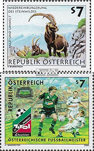 Prophila Collection Österreich 2306,2307 (kompl.Ausg.) gestempelt 2000 Steinbock, Fußball Innsbruck (Briefmarken für Sammler) Sonstige Säugetiere (Affen/Dinos/Elephanten …) von Prophila Collection