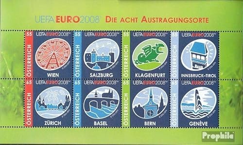 Prophila Collection Österreich 2697-2704 Kleinbogen (kompl.Ausg.) gestempelt 2008 Fußball-EM (Briefmarken für Sammler) Fußball von Prophila Collection