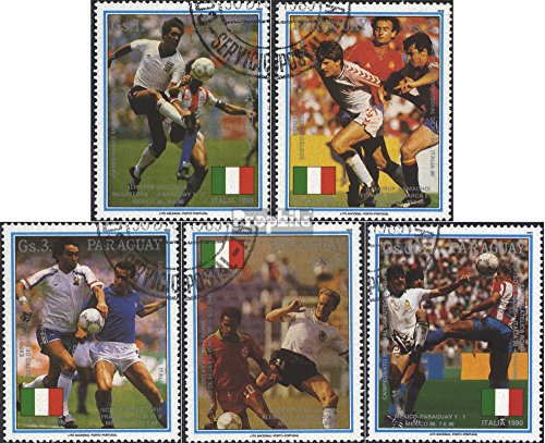 Prophila Collection Paraguay 4434-4438 (kompl.Ausg.) gestempelt 1989 Fußball-WM 90, Italien (Briefmarken für Sammler) Fußball von Prophila Collection