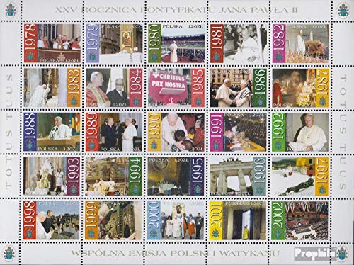 Prophila Collection Polen 4018-4042 Zd-Bogen (kompl.Ausg.) postfrisch ** MNH 2003 Pontifikat Papst Johannes Paul II (Briefmarken für Sammler) Christentum von Prophila Collection