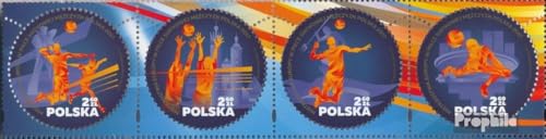 Prophila Collection Polen 4927-4930 Viererstreifen (kompl.Ausg.) gestempelt 2017 Volleyball EM (Briefmarken für Sammler) Ballspiele ohne Fußball (Basketball/Handball/Baseball …) von Prophila Collection