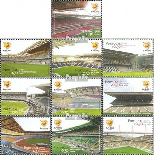 Prophila Collection Portugal 2806-2815 (kompl.Ausg.) postfrisch ** MNH 2004 EM-Stadien (Briefmarken für Sammler) Fußball von Prophila Collection