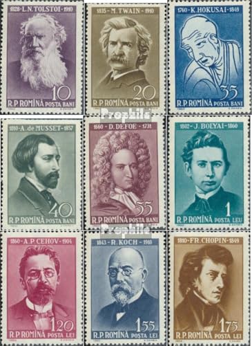 Prophila Collection Rumänien 1890-1898 (kompl.Ausg.) postfrisch ** MNH 1960 Persönlichkeiten - Chopin, Twain u. (Briefmarken für Sammler) Musik/Tanz von Prophila Collection