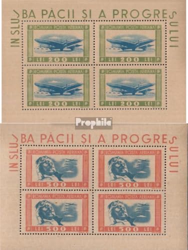 Prophila Collection Rumänien 998Klb-999Klb Kleinbogen (kompl.Ausg.) postfrisch ** MNH 1946 Flugzeuge (Briefmarken für Sammler) Flugzeuge/Ballons/Zeppeline/Luftfahrt von Prophila Collection