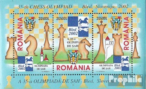 Prophila Collection Rumänien Block324 (kompl.Ausg.) postfrisch ** MNH 2002 Schacholympiade (Briefmarken für Sammler) Schach von Prophila Collection