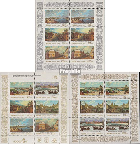 Prophila Collection Russland 505-510Klb, 3 Kleinbogen (kompl.Ausg.) postfrisch ** MNH 1996 Gemälde mit Moskau (Briefmarken für Sammler) Malerei von Prophila Collection