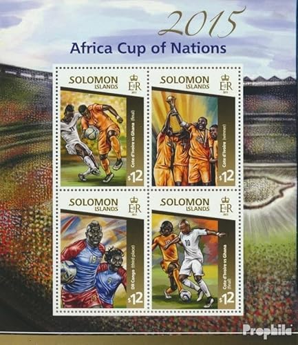 Prophila Collection Salomoninseln 3087-3090 Kleinbogen (kompl. Ausg.) postfrisch ** MNH 2015 Afrika Cup 2015 (Briefmarken für Sammler) Fußball von Prophila Collection