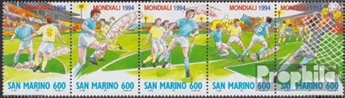 Prophila Collection San Marino 1577-1581 Fünferstreifen (kompl.Ausg.) gestempelt 1994 Fußball WM94 USA (Briefmarken für Sammler) Fußball von Prophila Collection