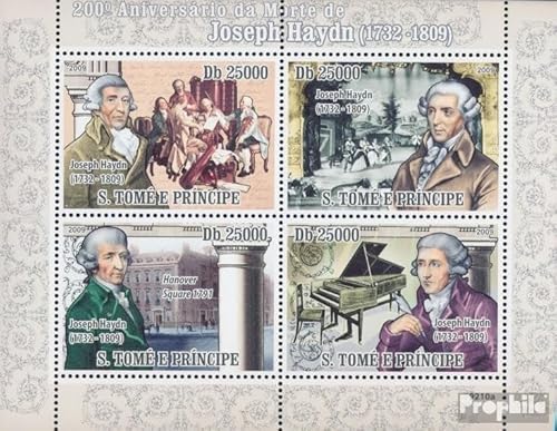 Prophila Collection Sao Tome e Principe 3861-3864 Kleinbogen (kompl. Ausgabe) postfrisch ** MNH 2009 Joseph Haydn (Briefmarken für Sammler) Musik/Tanz von Prophila Collection