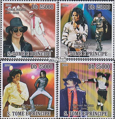 Prophila Collection Sao Tome e Principe 4165-4168 (kompl.Ausg.) postfrisch ** MNH 2009 Tod von Michael Jackson (Briefmarken für Sammler) Musik/Tanz von Prophila Collection