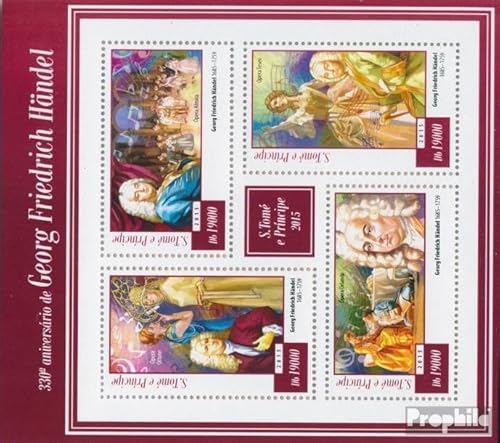 Prophila Collection Sao Tome e Principe 5990-5993 Kleinbogen (kompl. Ausgabe) postfrisch ** MNH 2015 Georg Friedrich Händel (Briefmarken für Sammler) Musik/Tanz von Prophila Collection