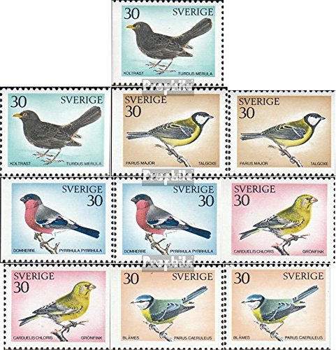 Prophila Collection Schweden 692Dl,Dr,693Dl,Dr,694Dl, Dr 695Dl,Dr,696Dl,Dr (kompl.Ausg.) postfrisch ** MNH 1970 Vögel (Briefmarken für Sammler) Vögel von Prophila Collection