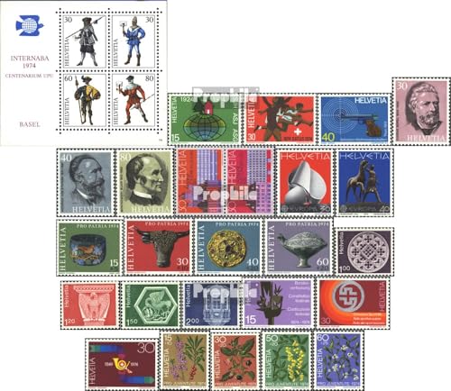 Prophila Collection Schweiz 1017-1045 (kompl.Ausg.) Jahrgang 1974 komplett postfrisch ** MNH 1974 Giftpflanzen, Skulpturen u.a. (Briefmarken für Sammler) von Prophila Collection