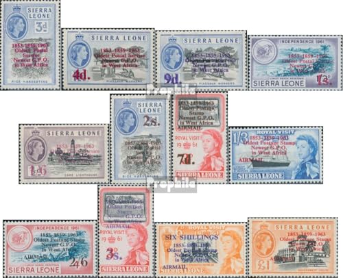 Prophila Collection Sierra Leone 239-250 (kompl.Ausg.) postfrisch ** MNH 1963 Postdienst - Aufdruckausgabe (Briefmarken für Sammler) von Prophila Collection