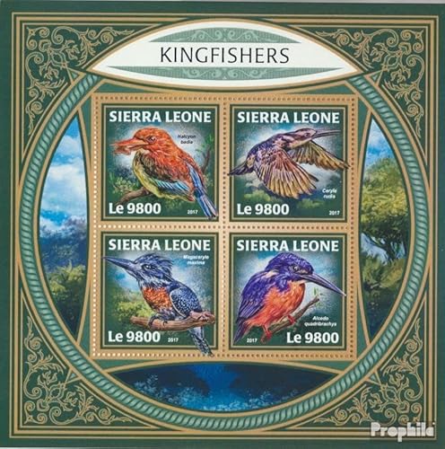 Prophila Collection Sierra Leone 9145-9148 Kleinbogen (kompl. Ausg.) postfrisch ** MNH 2017 Eisvögel (Briefmarken für Sammler) Vögel von Prophila Collection