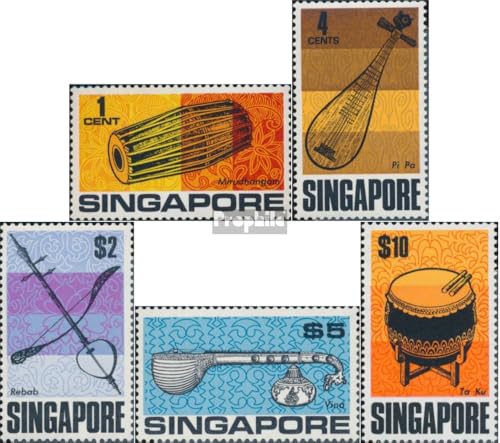 Prophila Collection Singapur 107-111 (kompl.Ausg.) postfrisch ** MNH 1969 Musininstrumente (Briefmarken für Sammler) Musik/Tanz von Prophila Collection